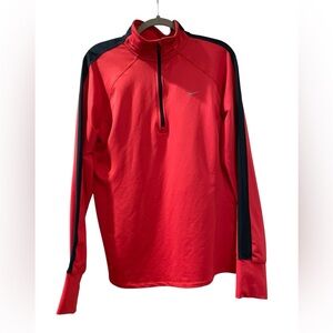Nike Running Dri-Fit Men’s 1/4 Zip Up Pullover Size XL Red and Navy Long Sleeve